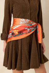 A Royal Journey Orange and Turquoise Scarf