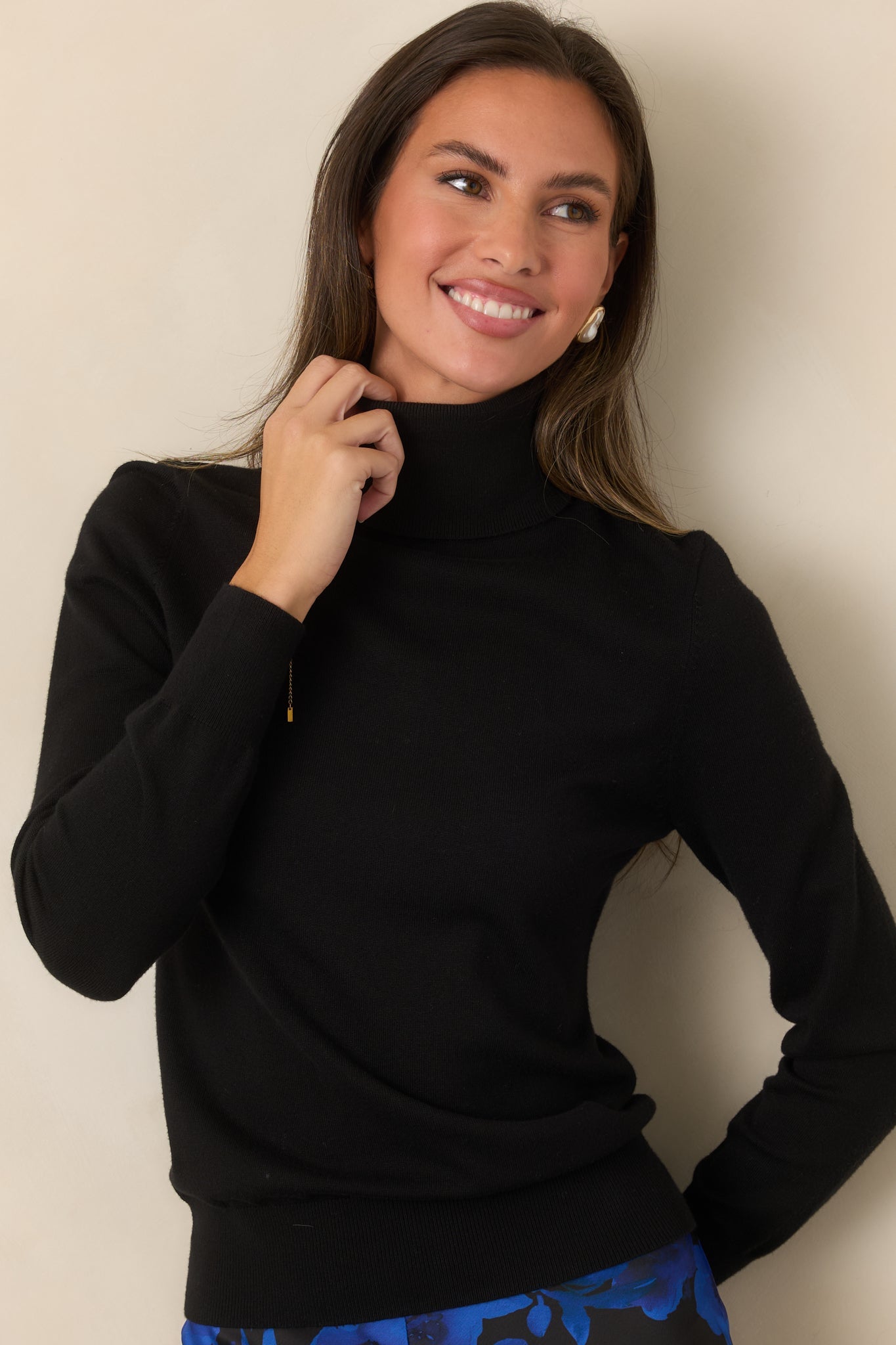 Comfortable Charm Black Turtleneck Sweater