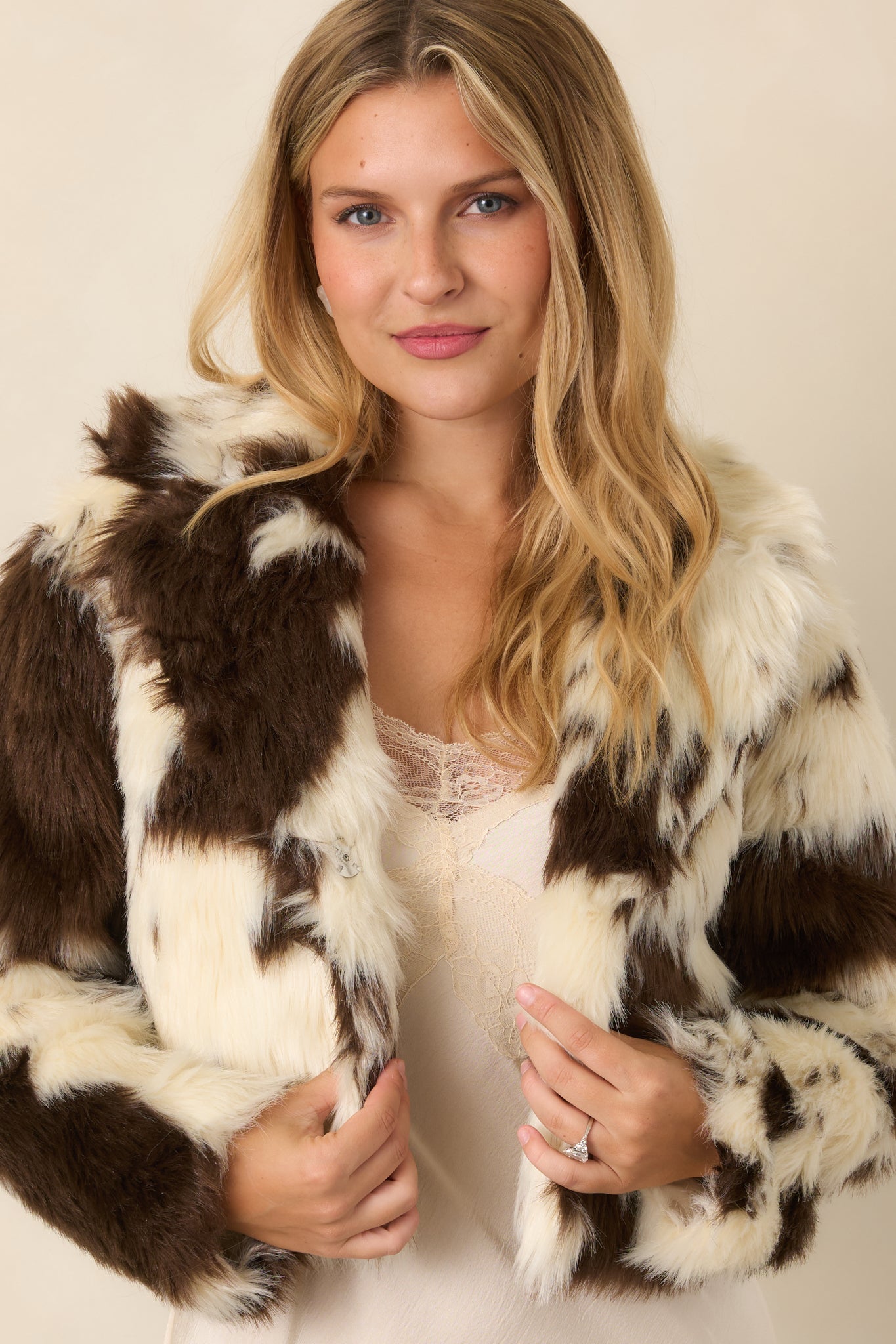 Astrid Brown Cow Bovine Bomber Jacket