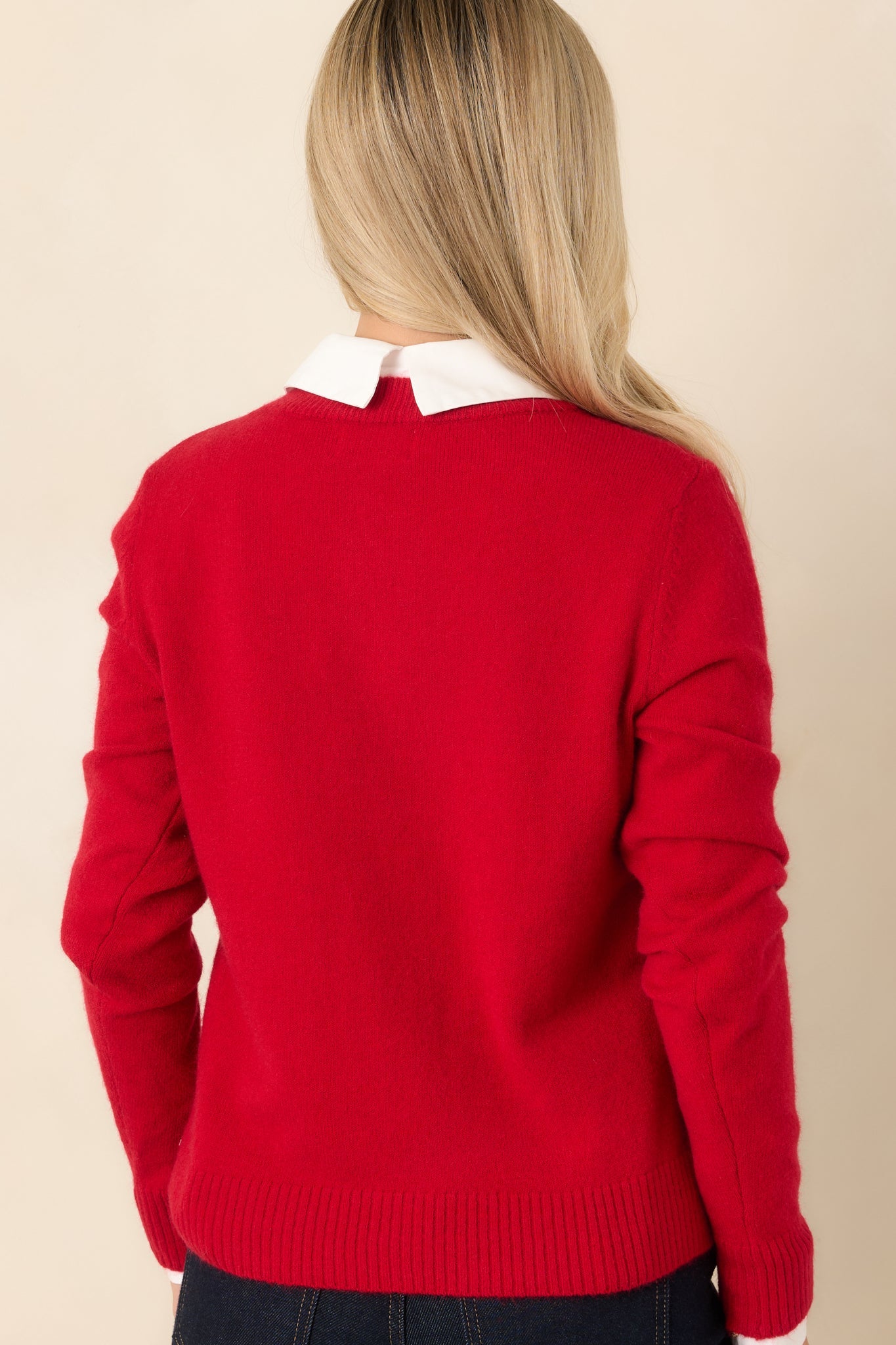 A Moment to Myself Red Crew Neck Knit Sweater