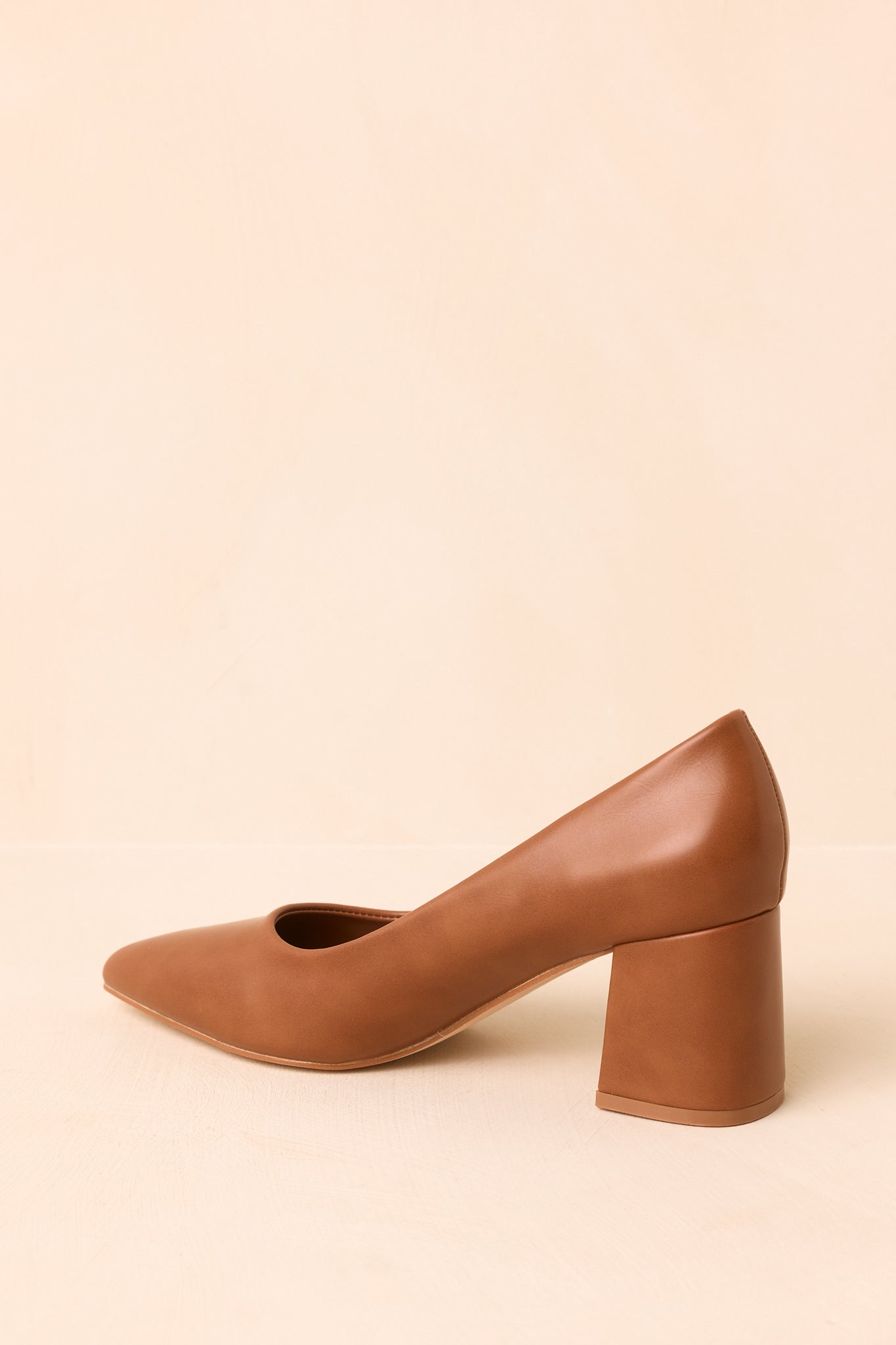 A Step Ahead of You Camel Pointed Toe Block Heel Pumps