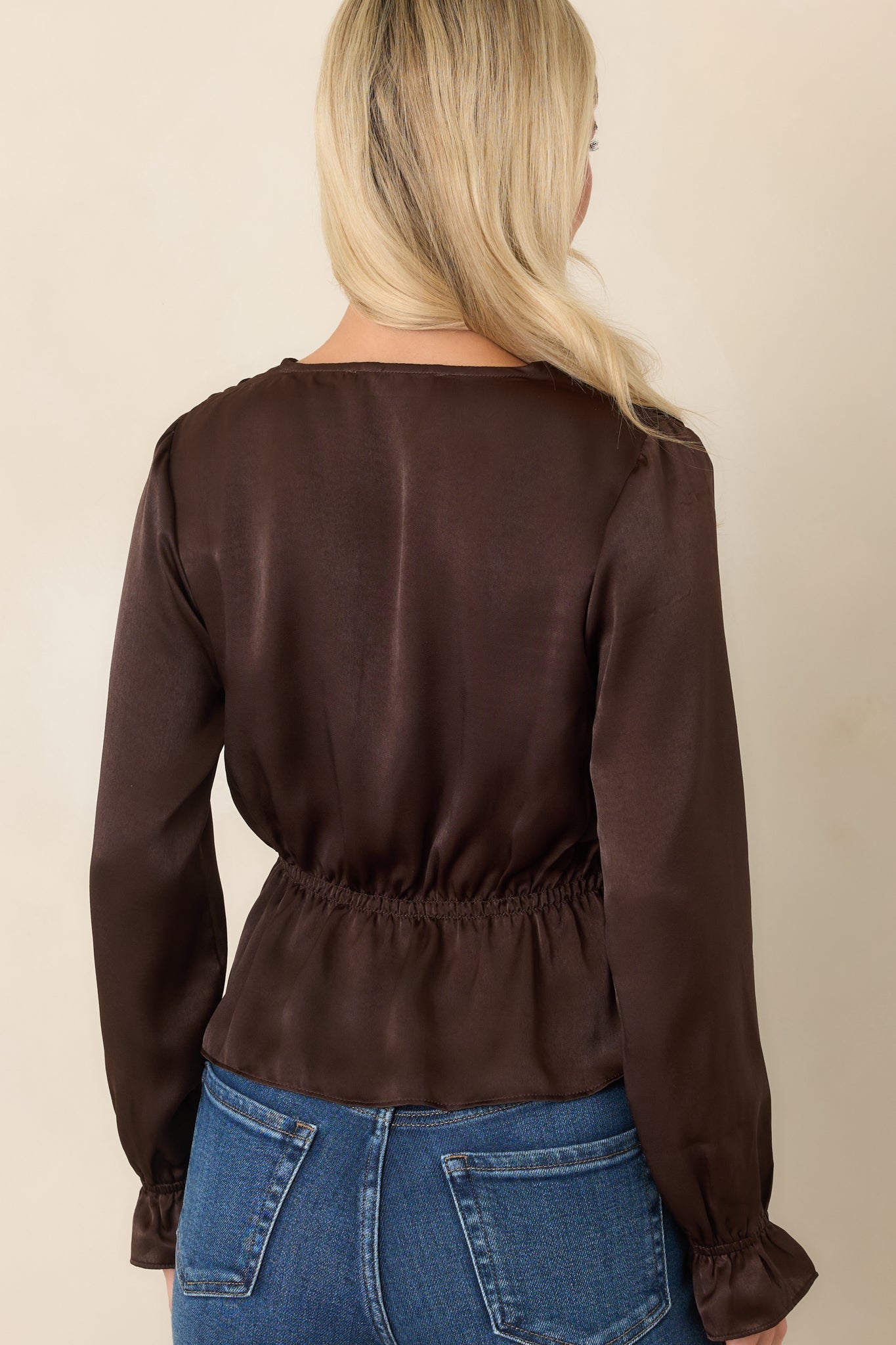 ASTR the Label Tatiana Brown Poet Sleeve Blouse