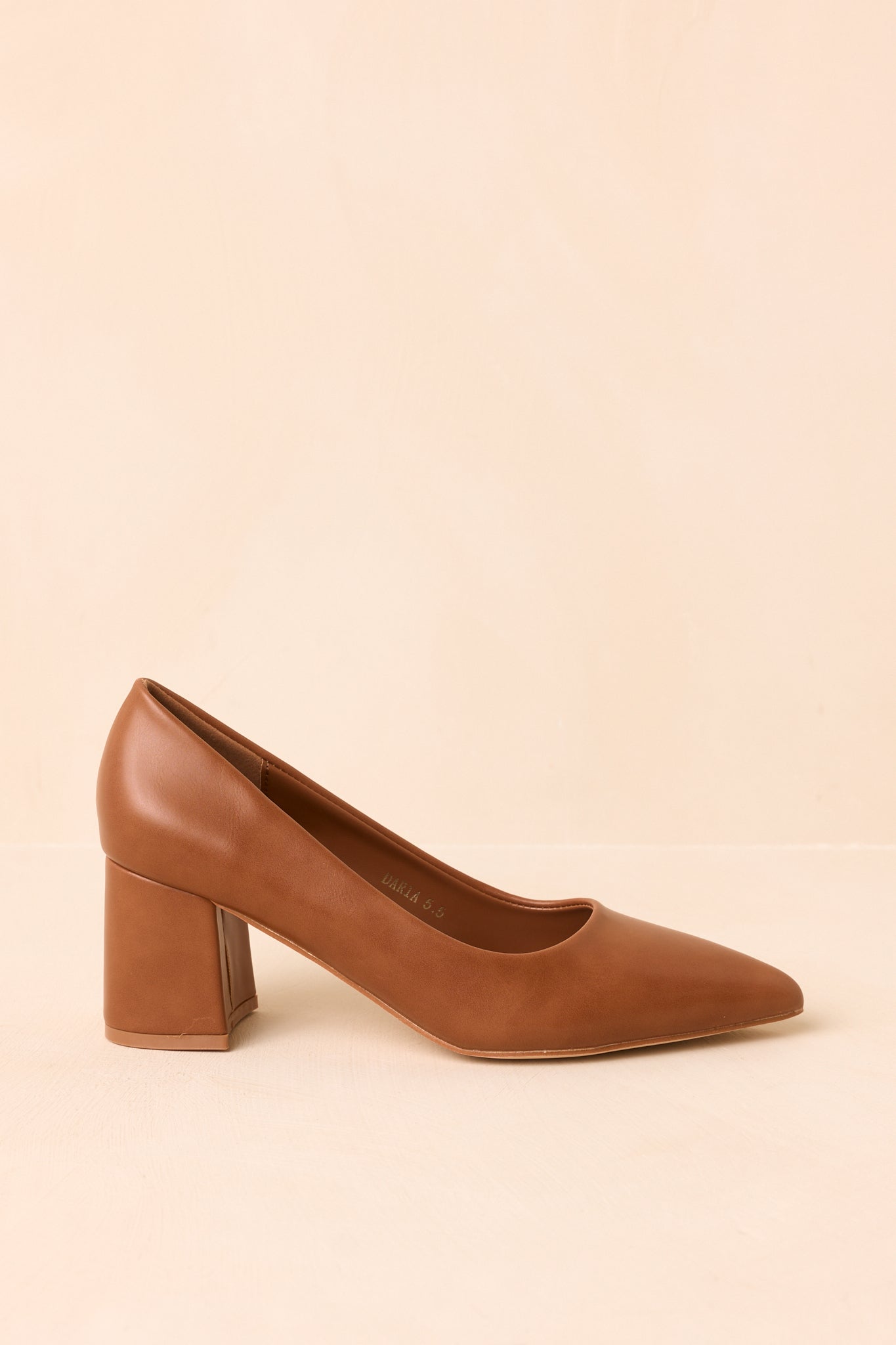 A Step Ahead of You Camel Pointed Toe Block Heel Pumps