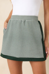 Check the Agenda Hunter Green Gingham Contrast Trim Skort