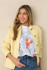 Anywhere You Go Butter Yellow Cotton Denim Jacket