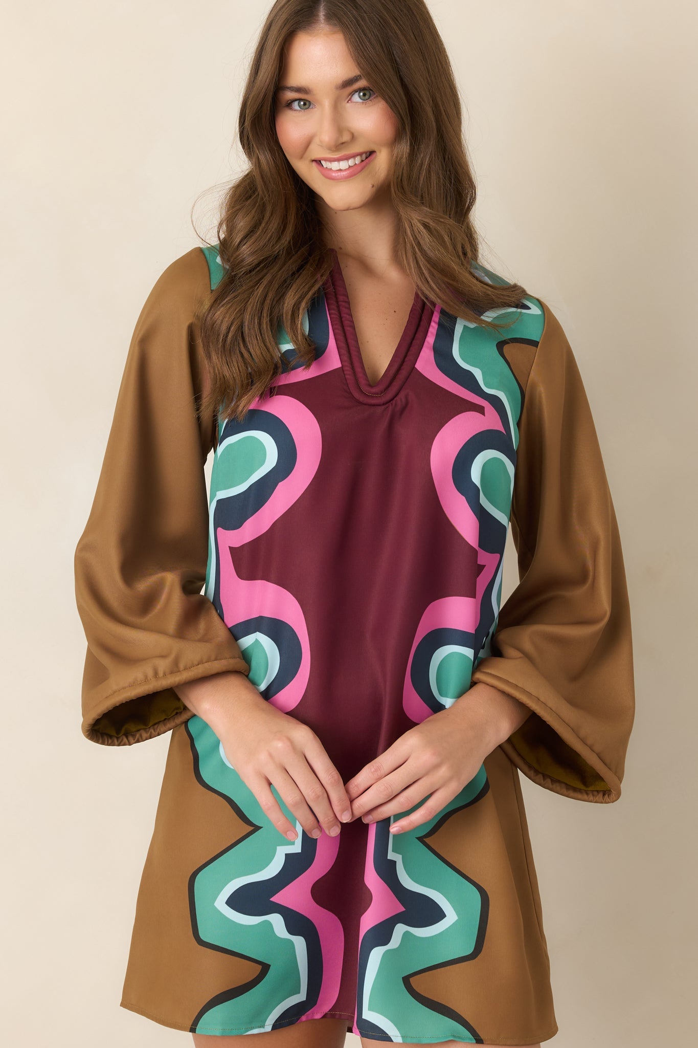 CROSBY Skyler Serpentine Multi Mini Dress