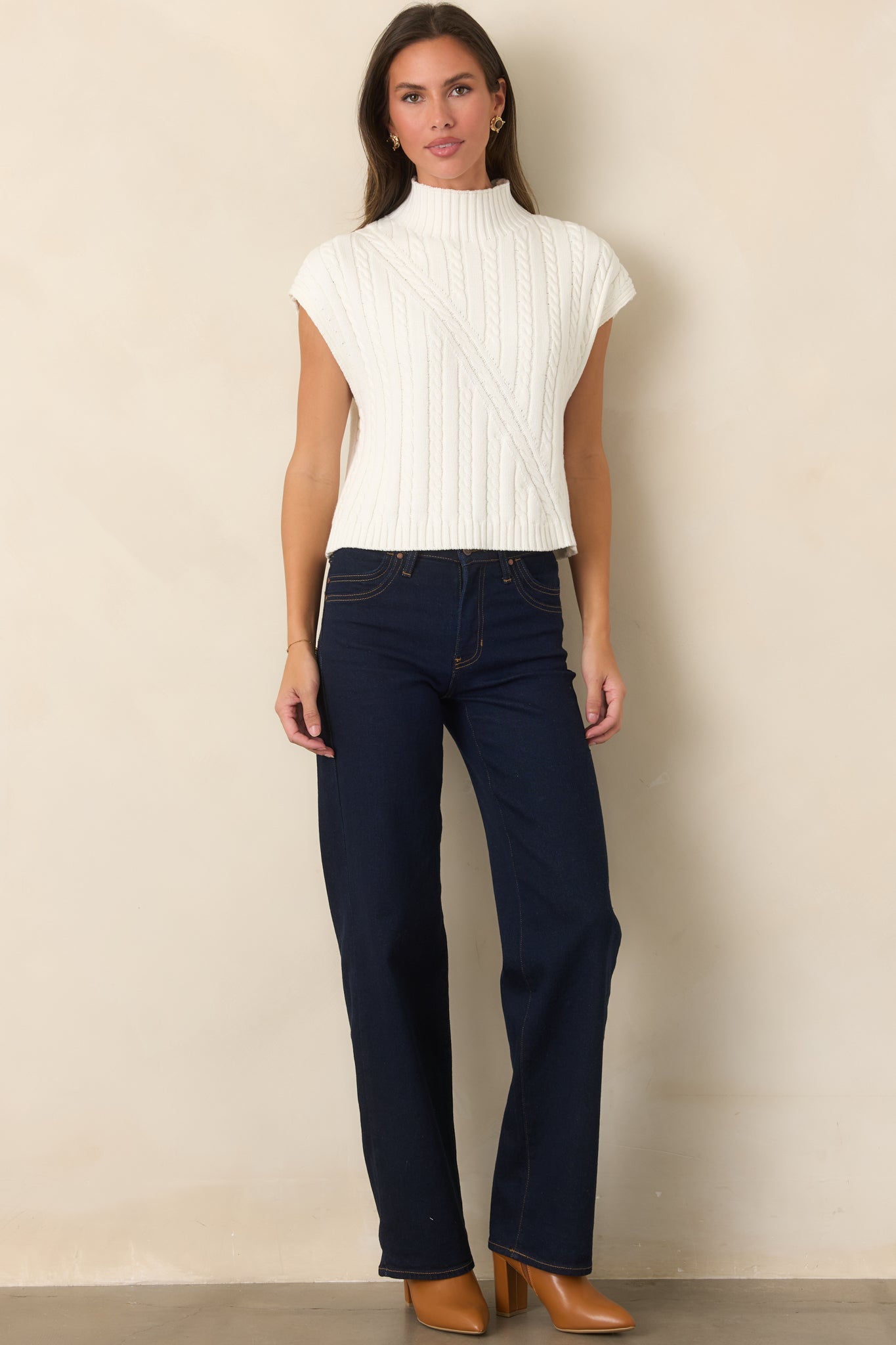 Double Down Dark Wash High Rise Wide Leg Jeans