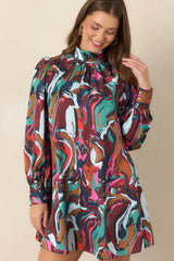 CROSBY Carter Color Current Multi Abstract Mini Dress