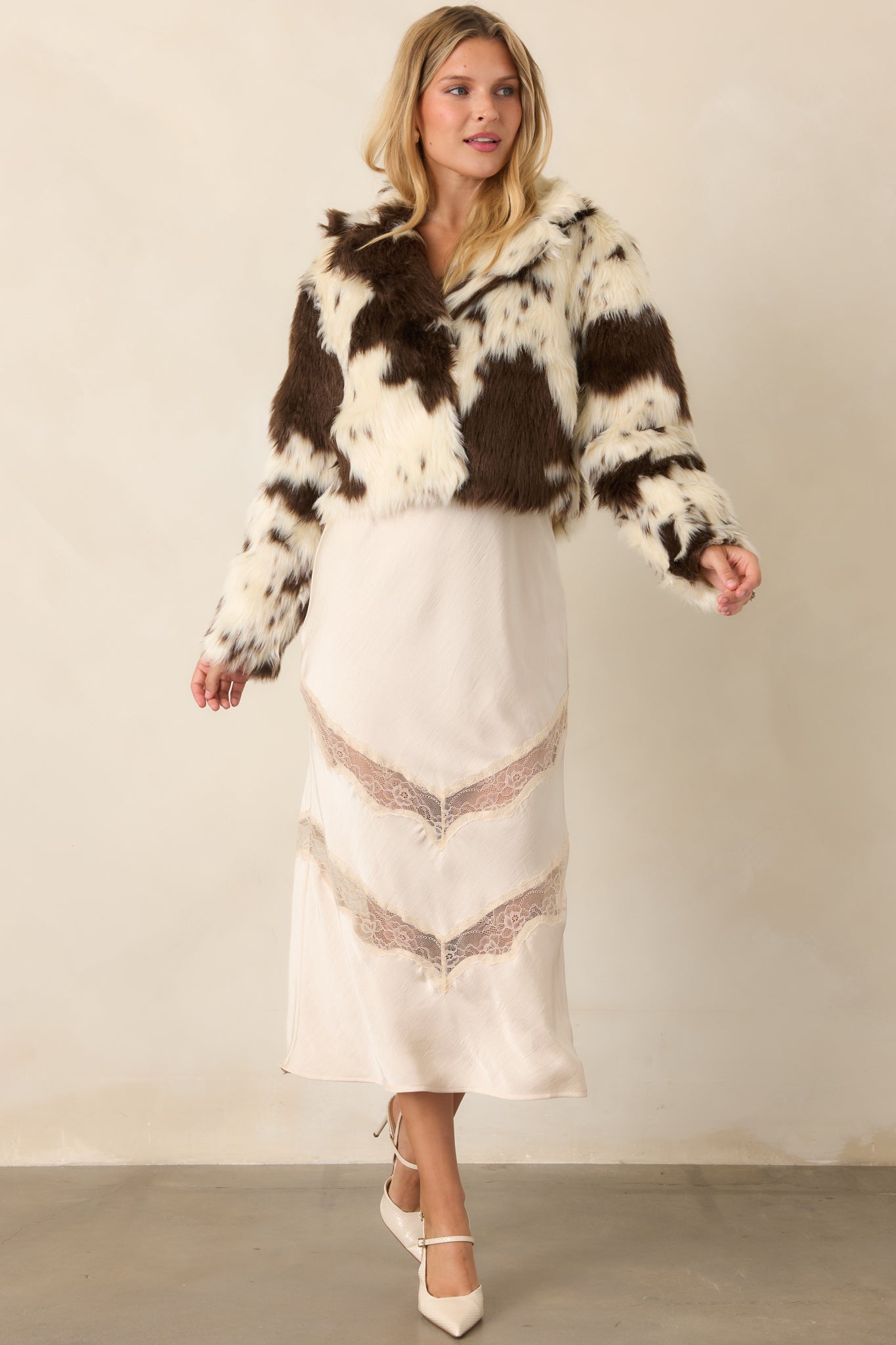 Astrid Brown Cow Bovine Bomber Jacket