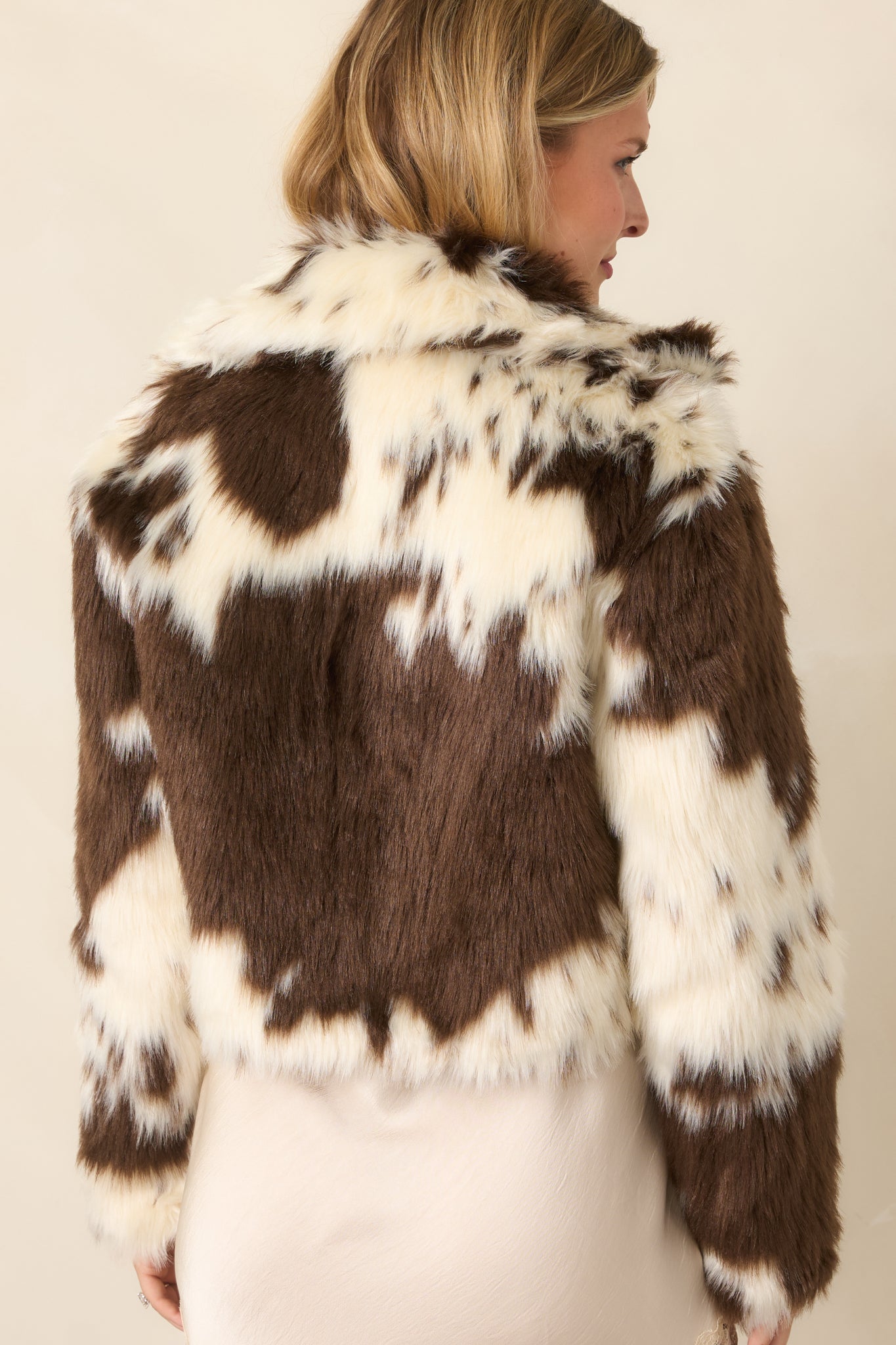 Astrid Brown Cow Bovine Bomber Jacket