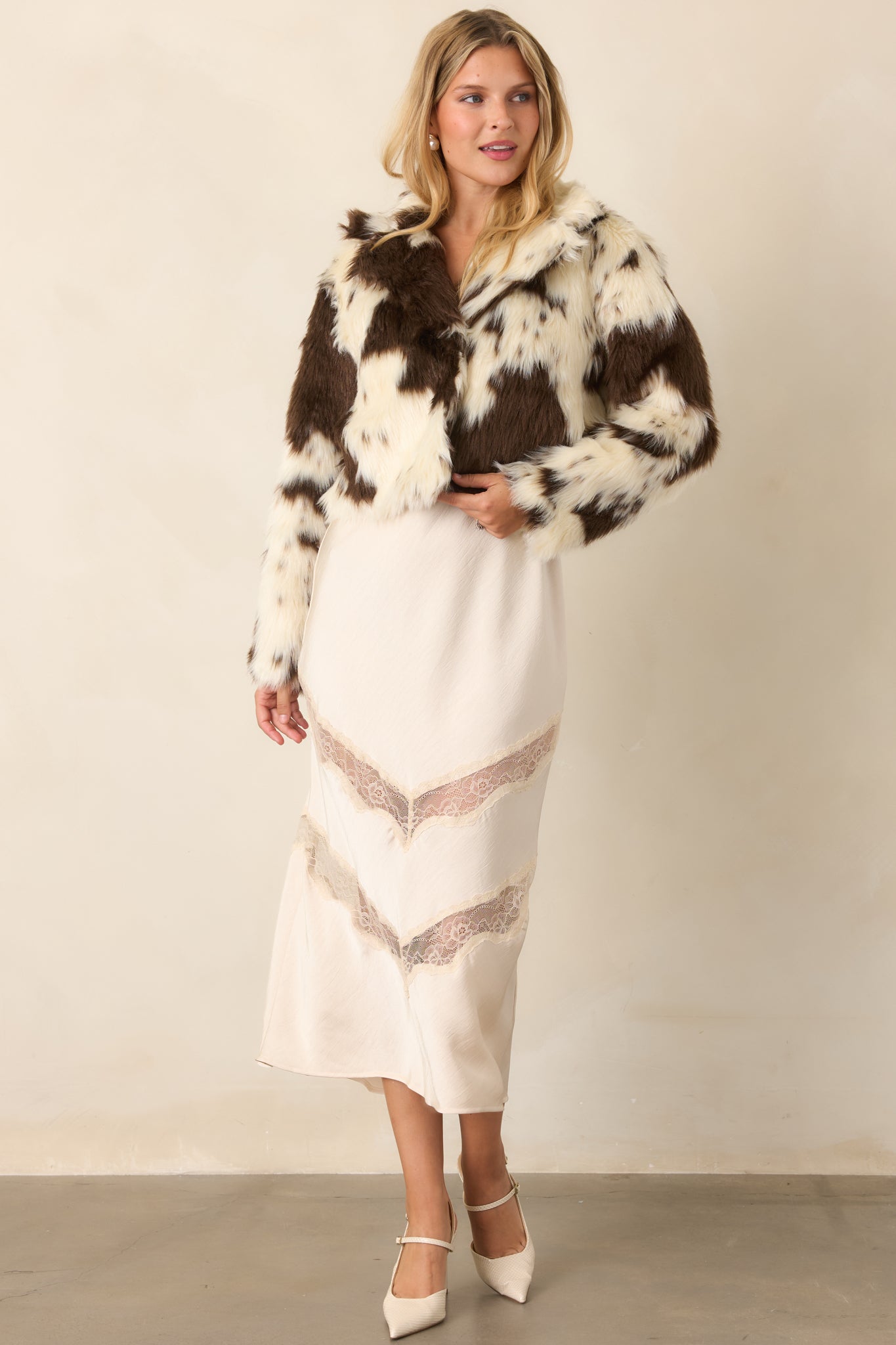 Astrid Brown Cow Bovine Bomber Jacket