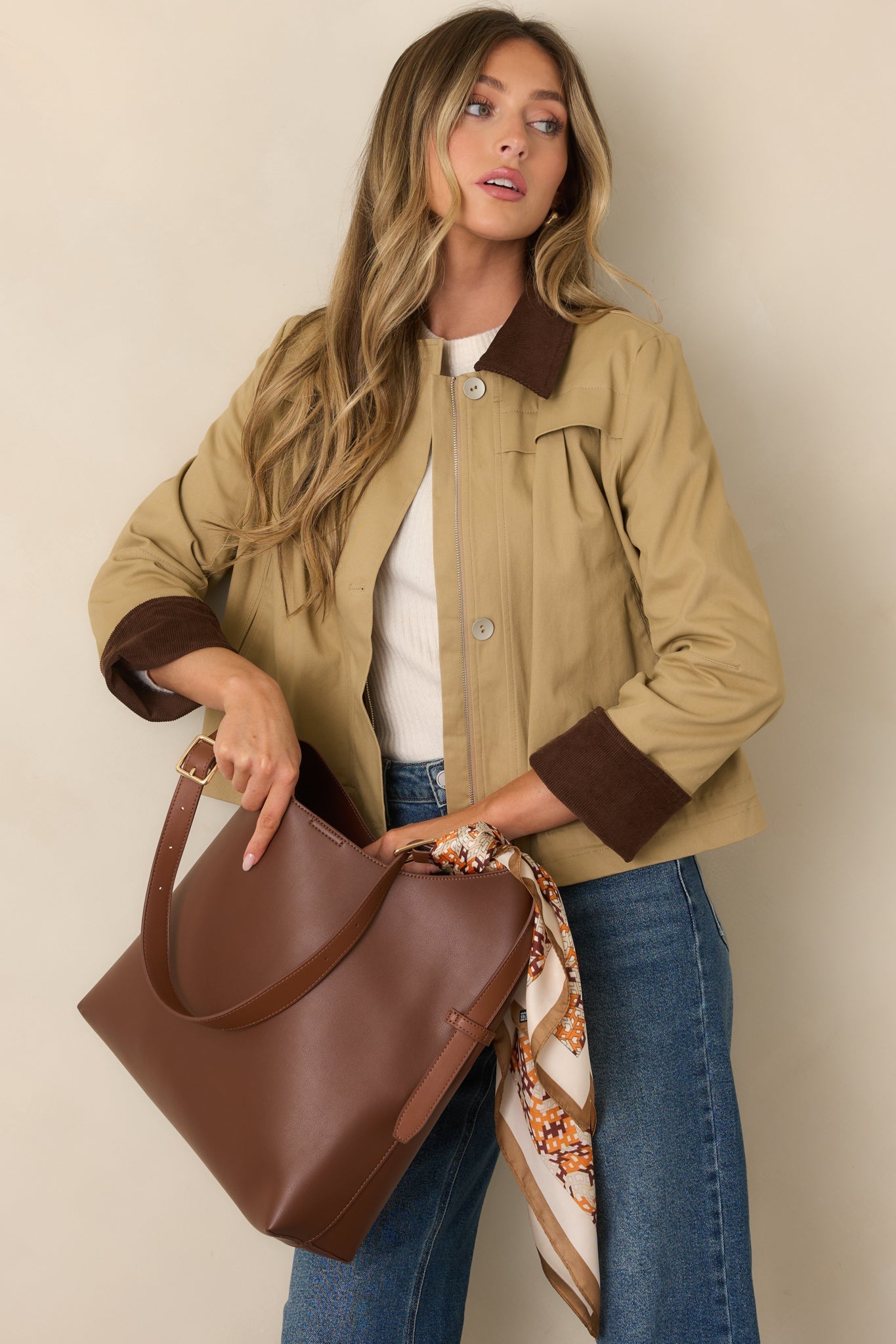Country Mile Khaki Cotton Cropped Jacket