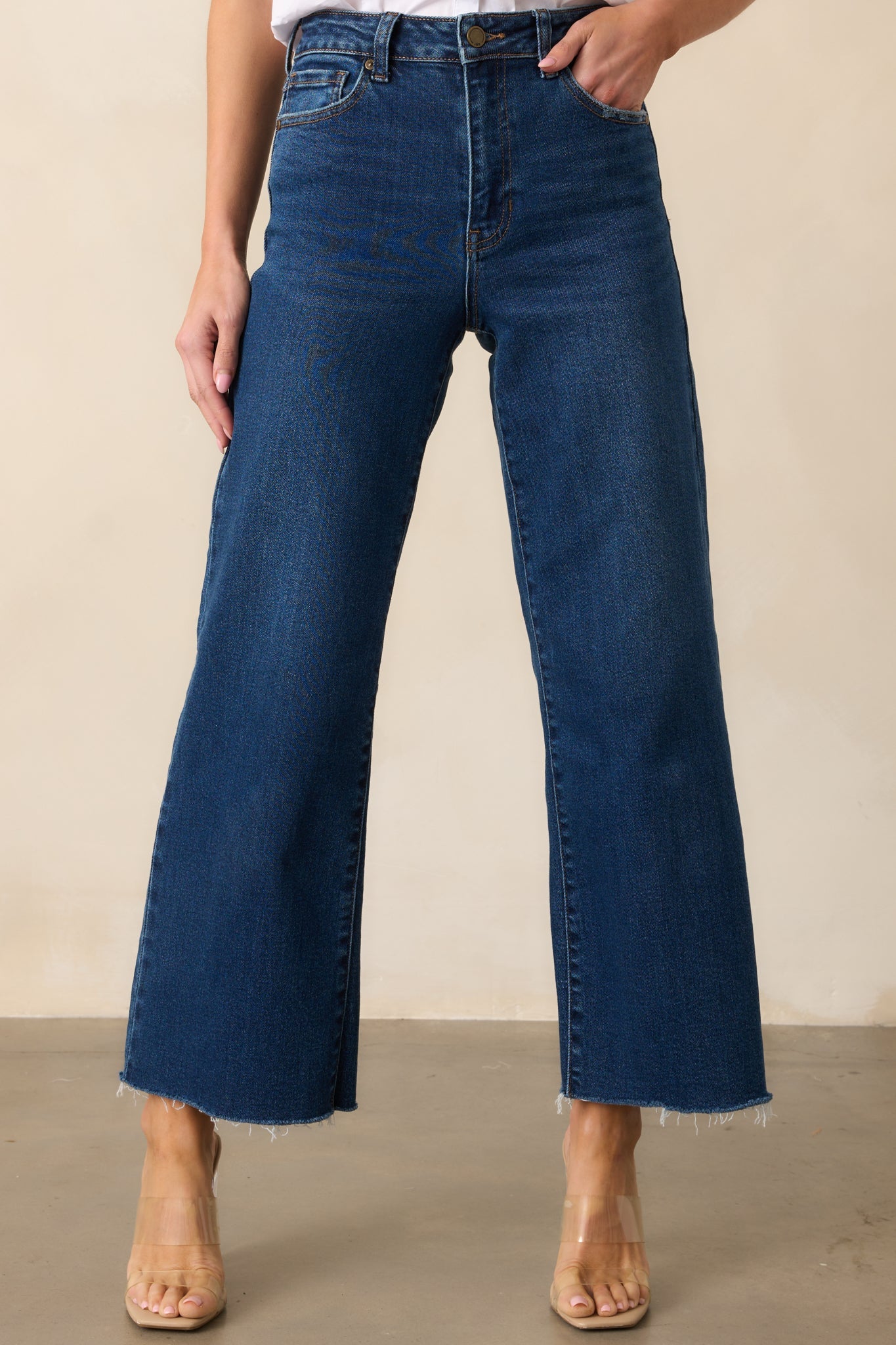 Already On It Dark Wash Wide Leg Jeans