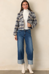 Best I've Seen Dark Wash Stretch Wide Leg Cuffed Jeans