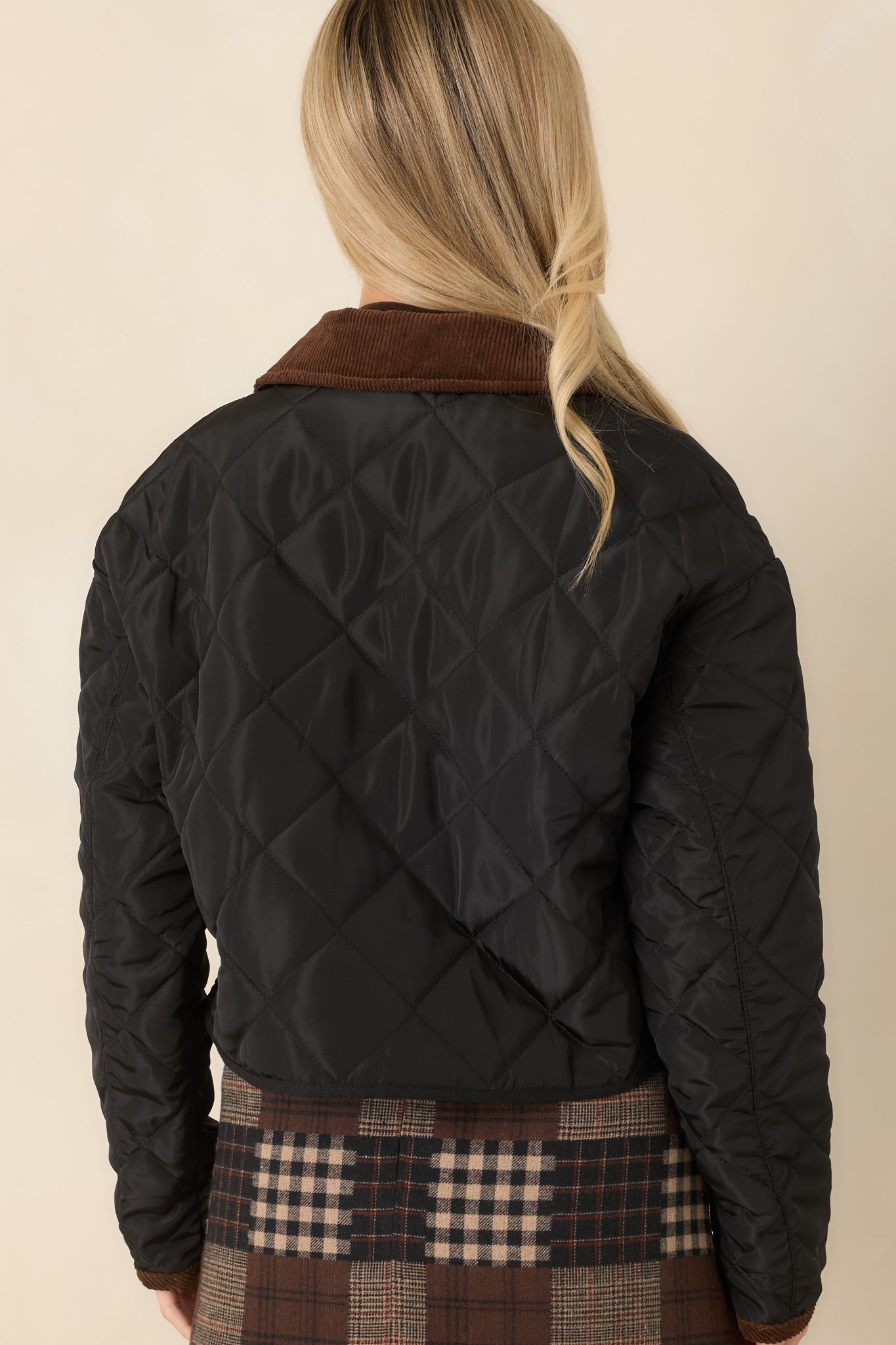 Astrid Black Whiskey Quilted Jacket