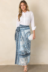 Anna Cate Wiley Blue Myth Paisley Wrap Maxi Skirt