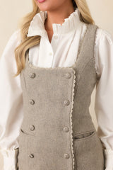 ASTR the Label Luna Taupe Double-Breasted Mini Dress