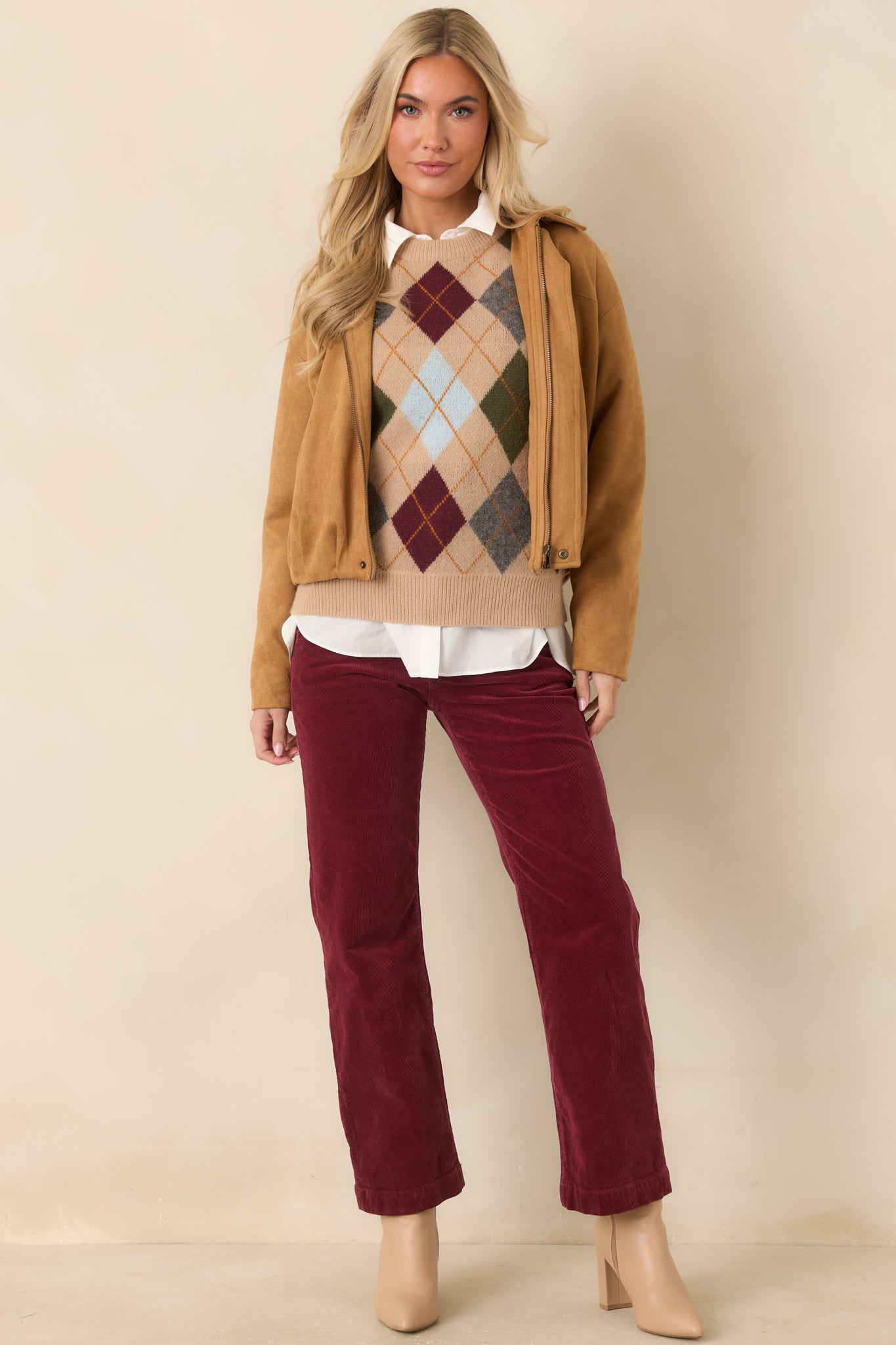 All Part of the Plan Camel Faux Suede Zip Front Jacket