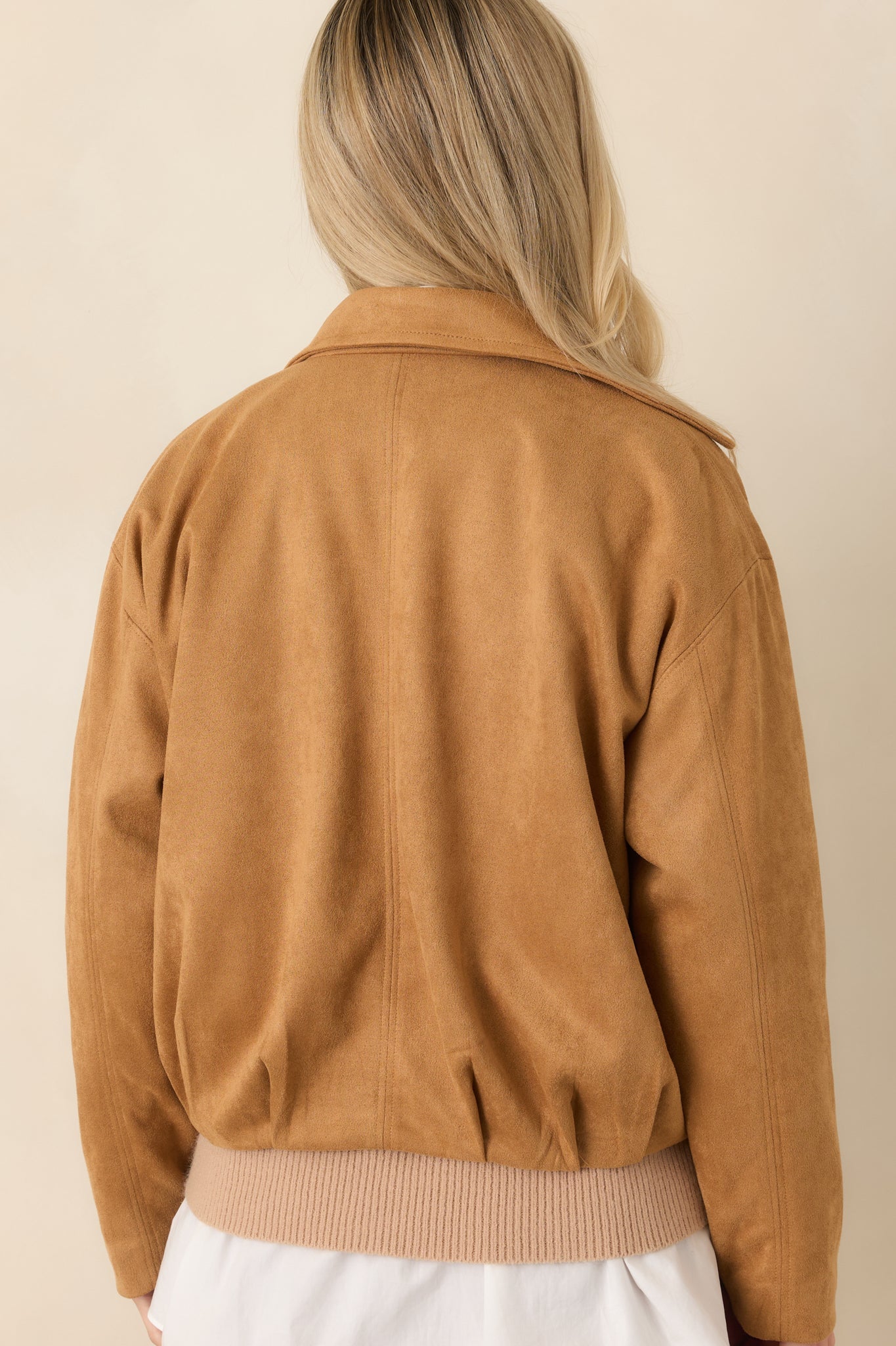 All Part of the Plan Camel Faux Suede Zip Front Jacket