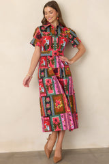 CROSBY Fairiss Vintage Vignette Multi Belted Maxi Dress