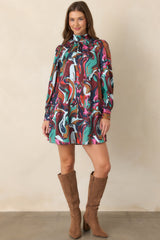 CROSBY Carter Color Current Multi Abstract Mini Dress