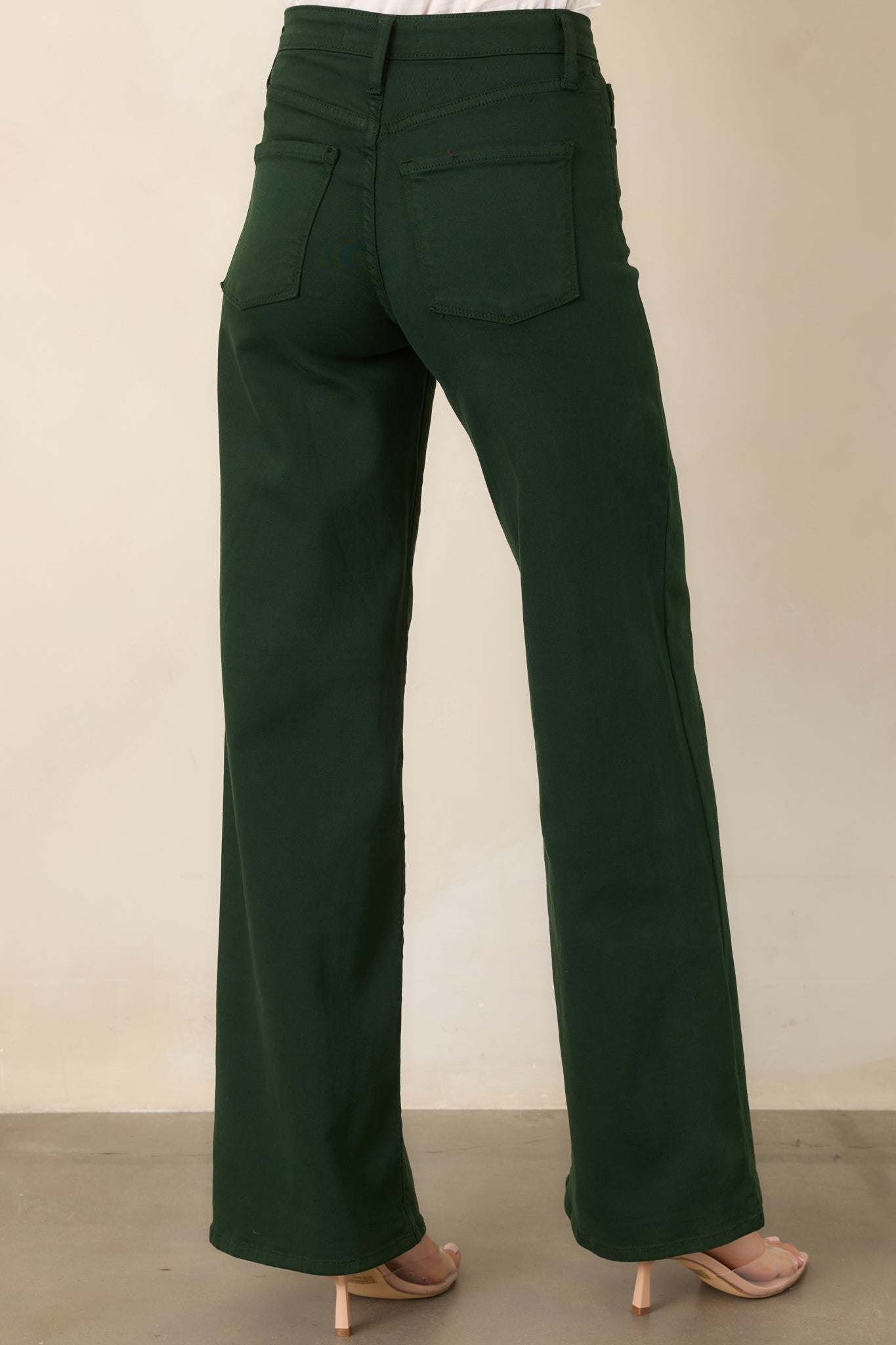 Always In Style Forest Green High Rise Wide Leg Jeans