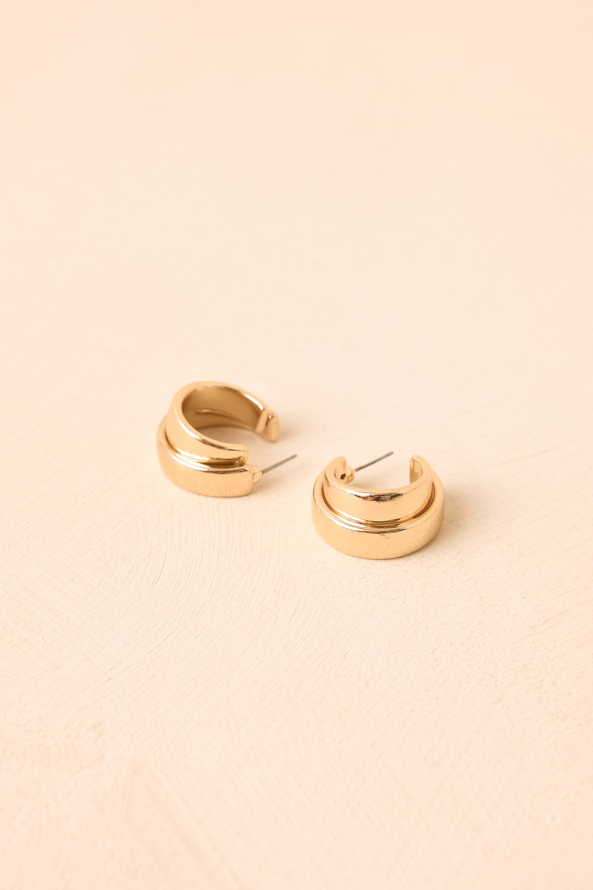 All Around Gold Sculpted Hoop Earrings