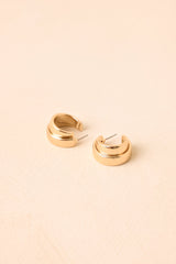 All Around Gold Sculpted Hoop Earrings