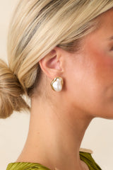 Chance Encounters Gold & Pearl Stud Earrings