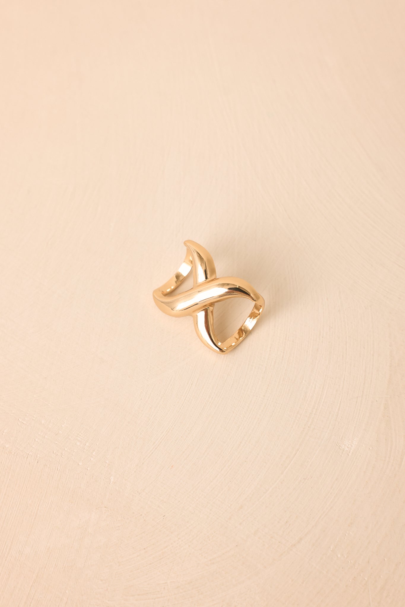 Cross My Heart Gold Crisscross Scarf Ring