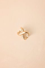 Cross My Heart Gold Crisscross Scarf Ring