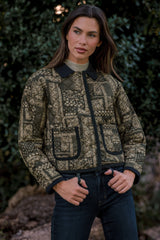 Consider It Covered Moss Green & Ivory Paisley Quilted Jacket