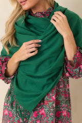 A Soft Embrace Green Cashmere Blend Scarf