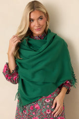A Soft Embrace Green Cashmere Blend Scarf