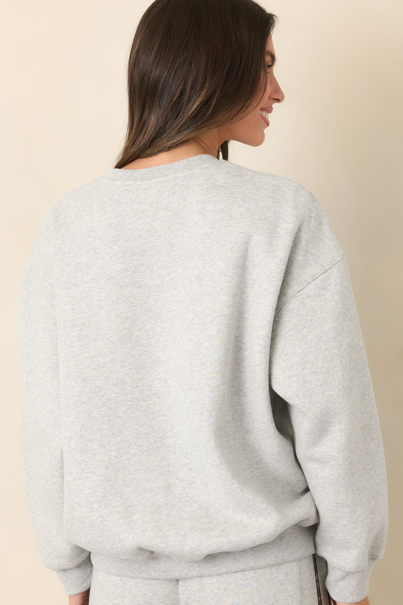 Cozy Club Heather Grey Crewneck Sweatshirt