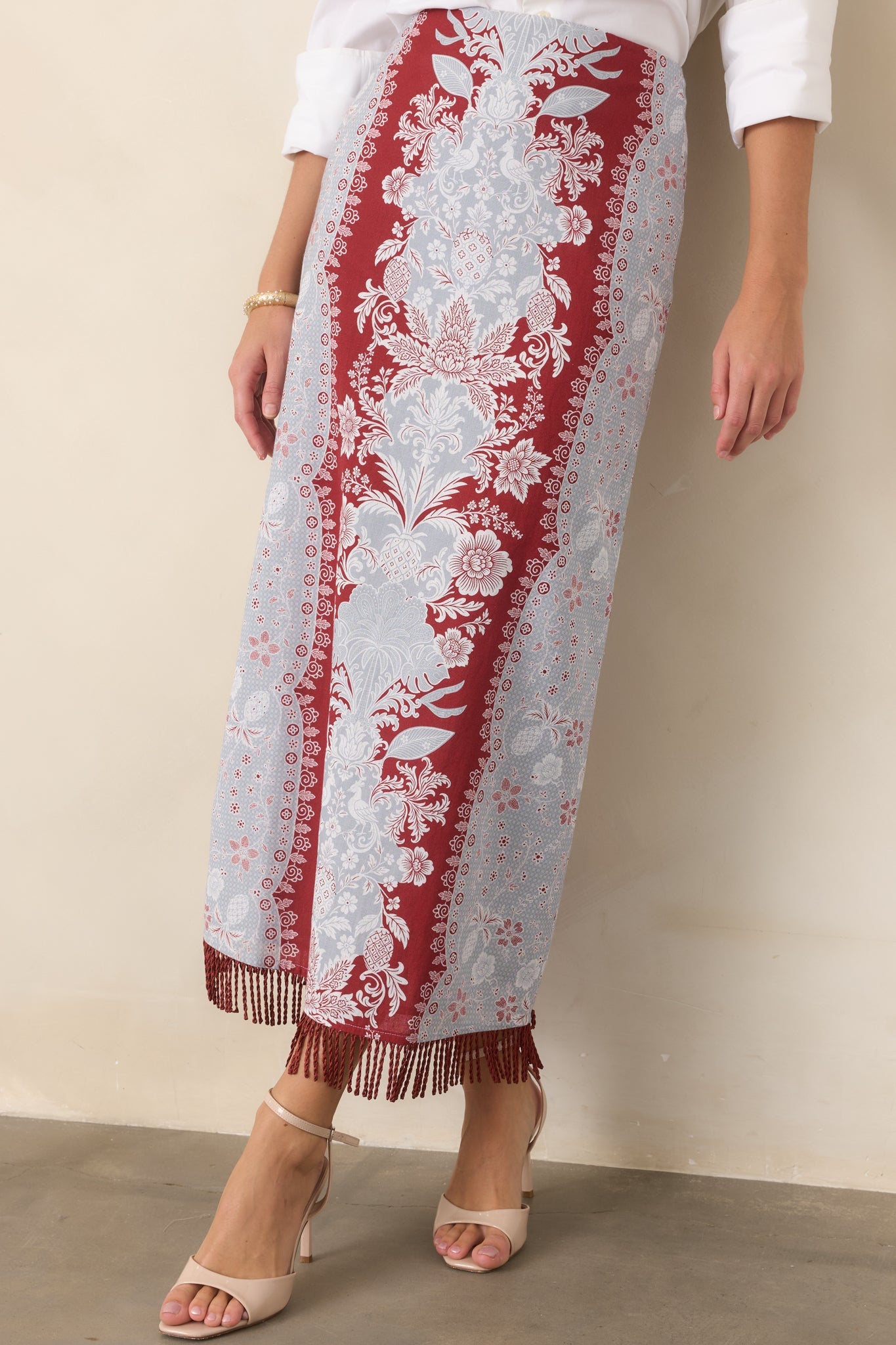 Anna Cate Dillon Frost Floral Midi Skirt