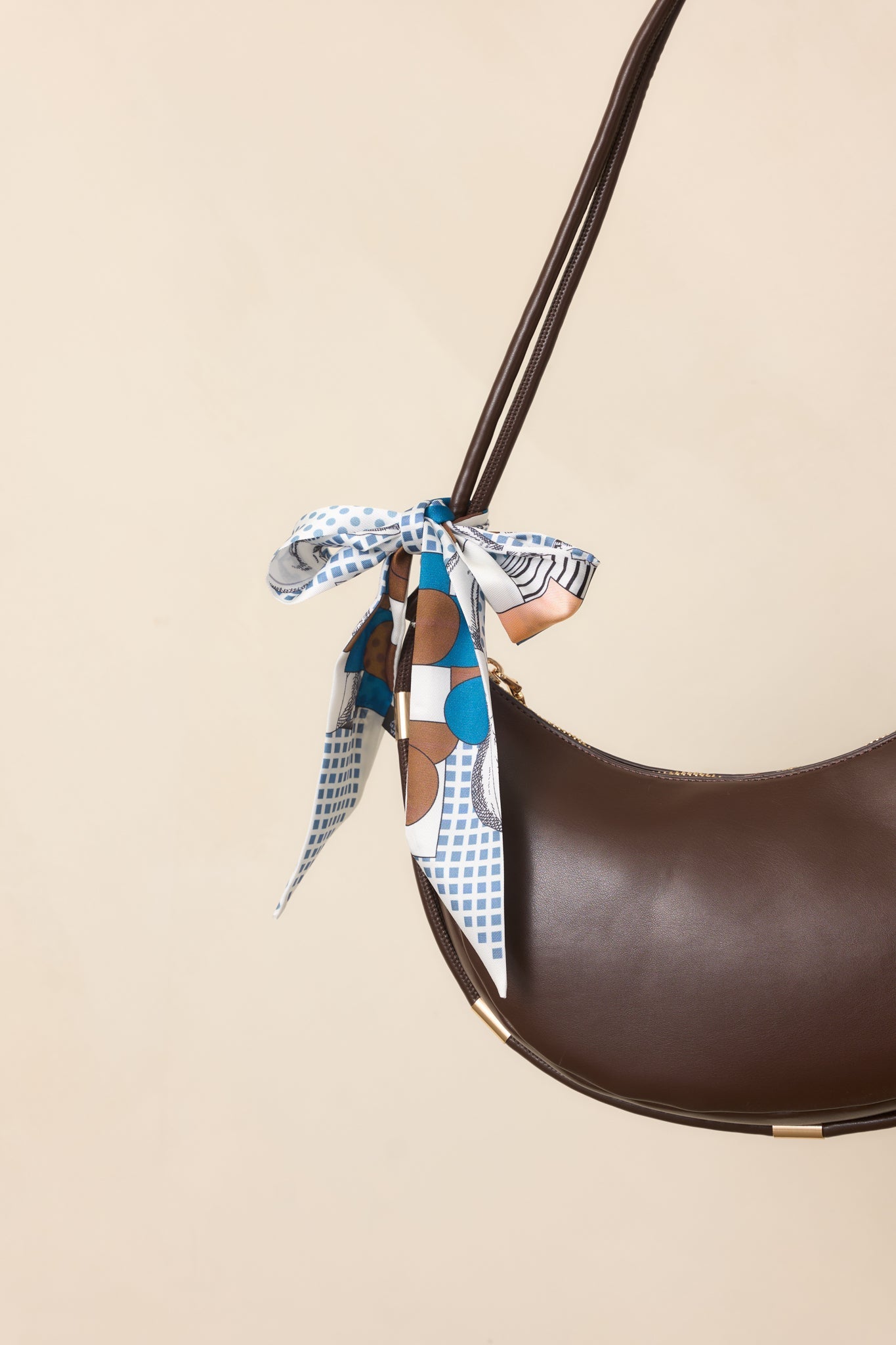All in the Mix Blue & Tan Multi Print Scarf Tie