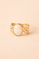 At the Center Gold & Ivory Hinged Cuff Bracelet