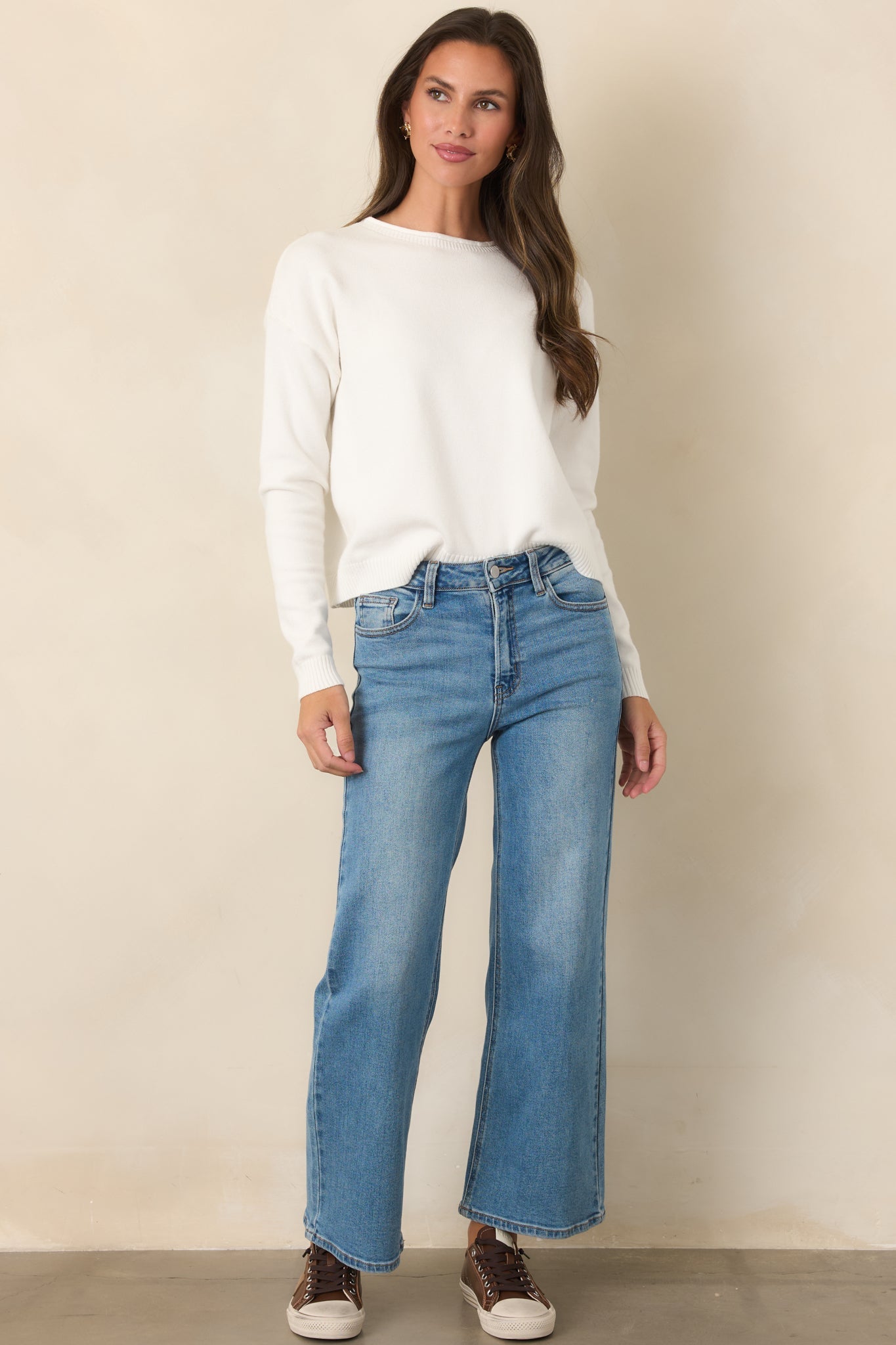 Astrid Timeless Ivory Crew Sweater