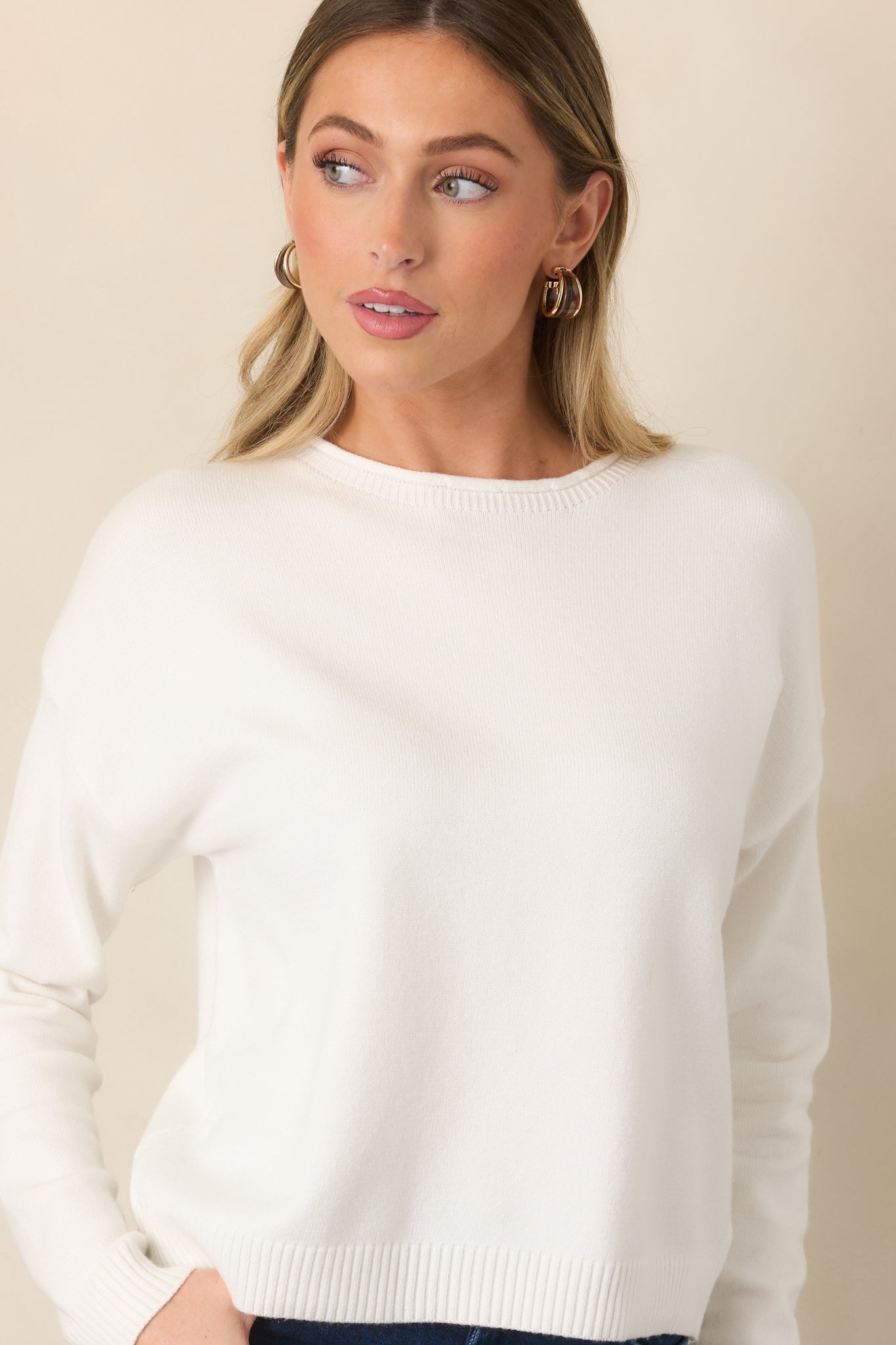 Astrid Timeless Ivory Crew Sweater