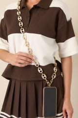 Always Within Reach Ivory Marbled Chain Link Phone Lanyard