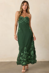 Anna Cate Hayden Green Regal Scallop Strapless Midi Dress