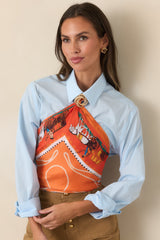 A Royal Journey Orange and Turquoise Scarf
