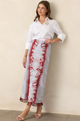 Anna Cate Dillon Frost Floral Midi Skirt