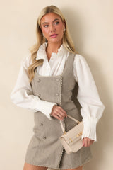 ASTR the Label Luna Taupe Double-Breasted Mini Dress