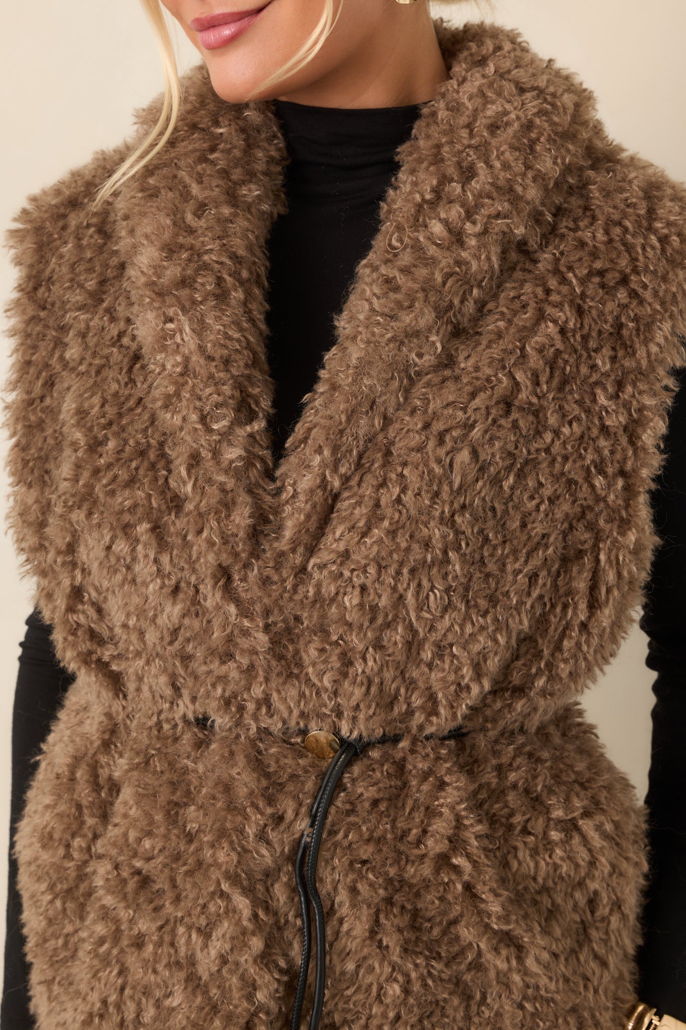By the Fireside Mocha Faux Fur Vest