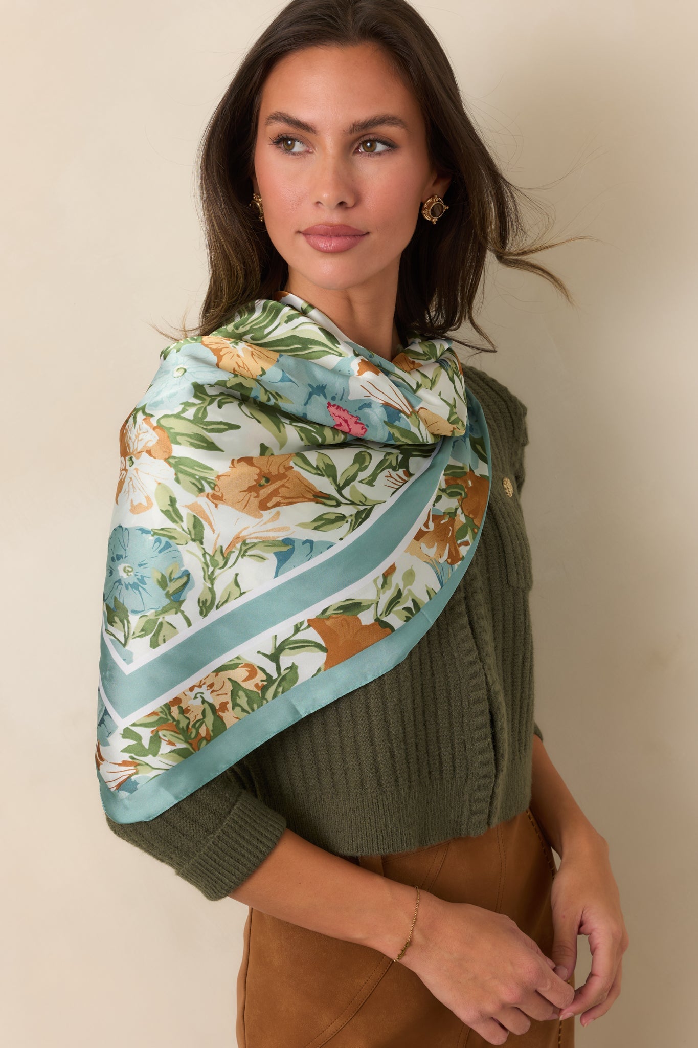 Astrid Parker Moss Green Ribbed Cardigan