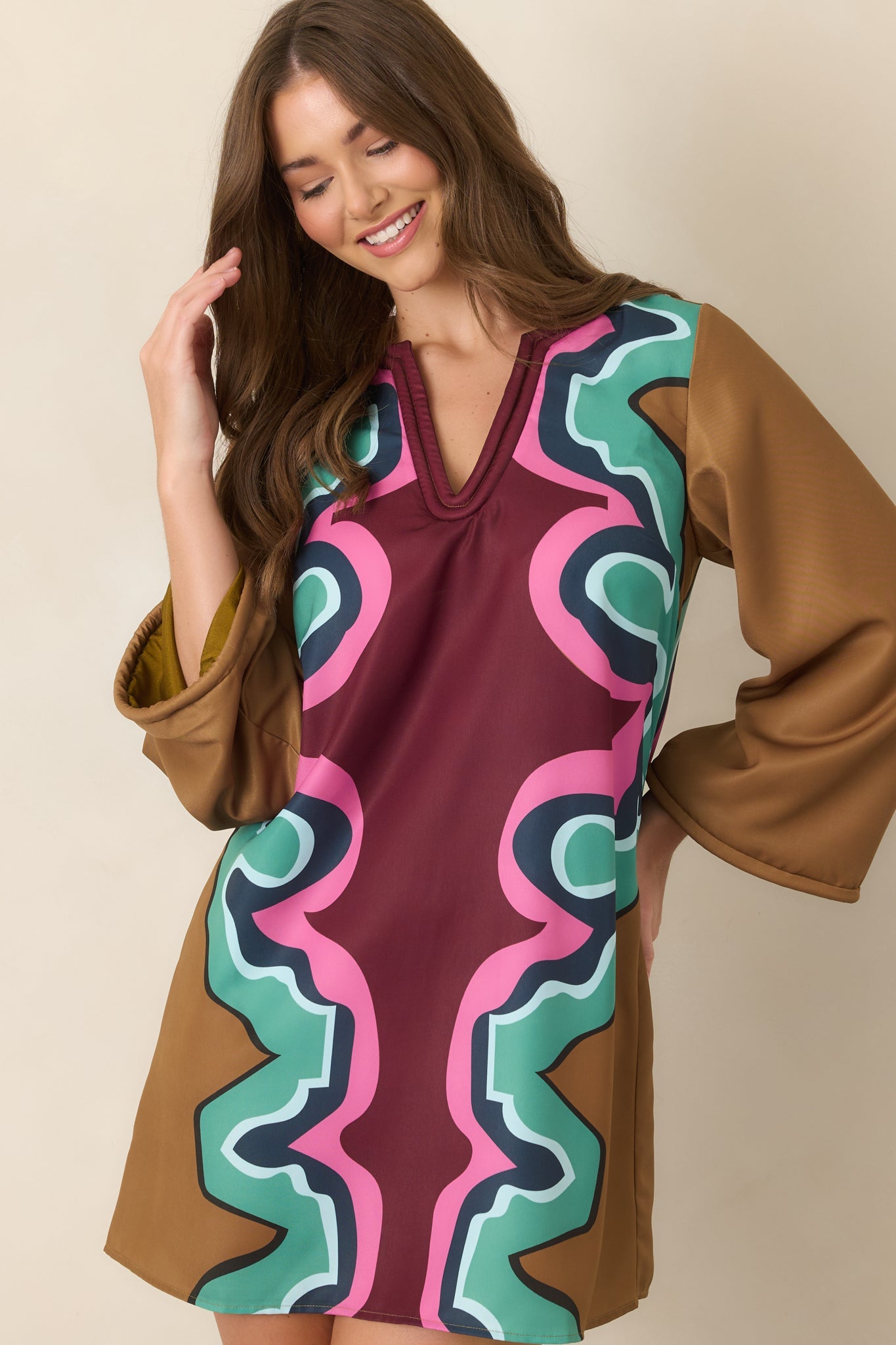 CROSBY Skyler Serpentine Multi Mini Dress