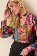 CROSBY Lyla Vintage Vignette Multi Blouse