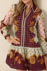 Anna Cate Wine & Sage Rustic Bloom Mini Dress